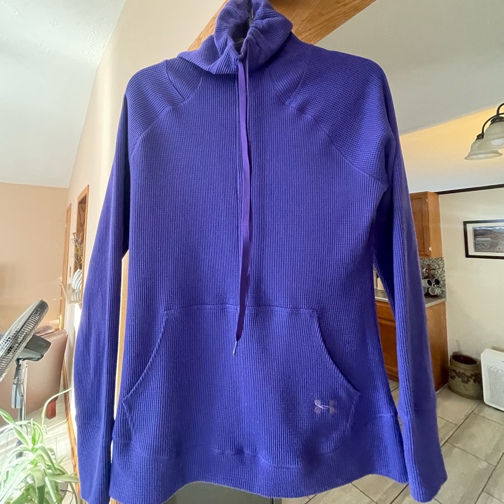 Under Armour Women's Cowl Neck Waffle Pullover in Rich Purple